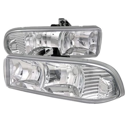 Overtime Housing Headlights for 98 to 04 Chevrolet S10-Blazer- Chrome - 8 x 16 x 17 in. OV3206928